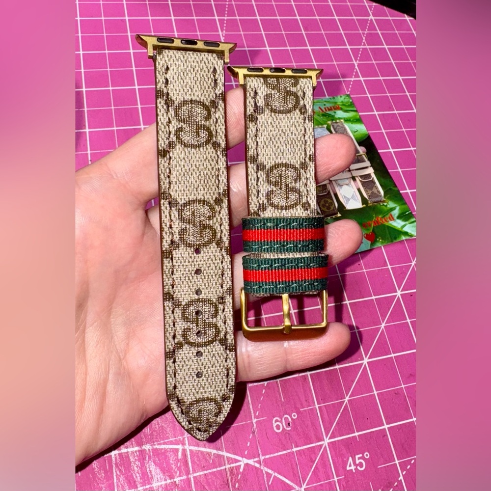 ♻️ GG monogram Apple Watch Strap Smart Watch Band handmade with ❤️
